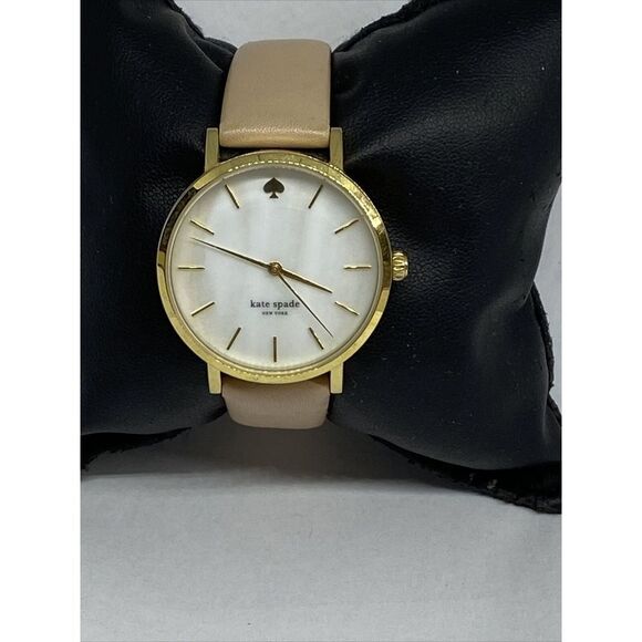 Kate Spade New York 0073 Women Beige Leather White Analog Dial Wrist Watch XX557 - Picture 1 of 12